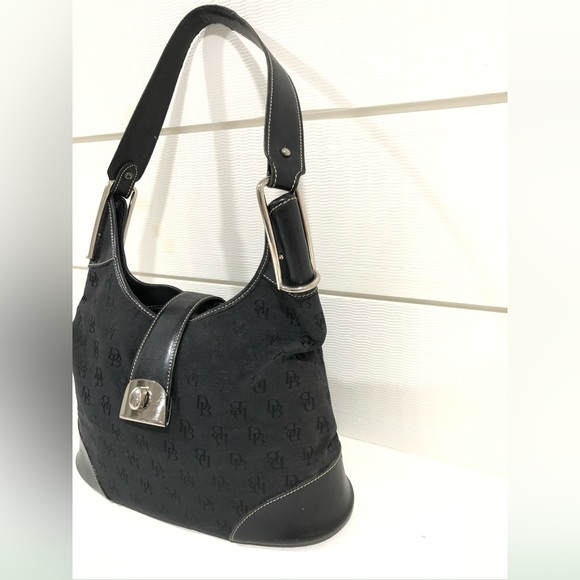 Vintage Dooney & Bourke Black Signature Shadow Hobo GUC